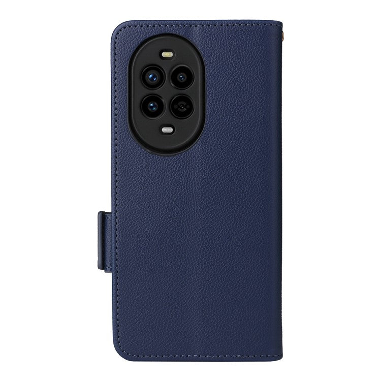 For Huawei nova 13 Pro 5G Case Litchi Texture PU Leather Wallet Flip Phone Cover - Dark Blue