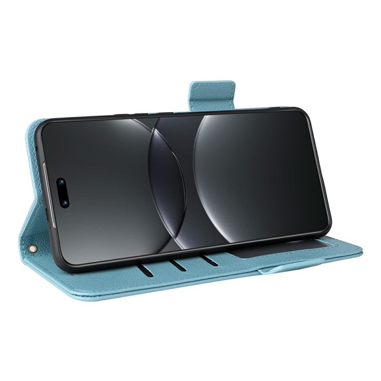 For Huawei nova 13 Pro 5G Case Litchi Texture PU Leather Wallet Flip Phone Cover - Baby Blue