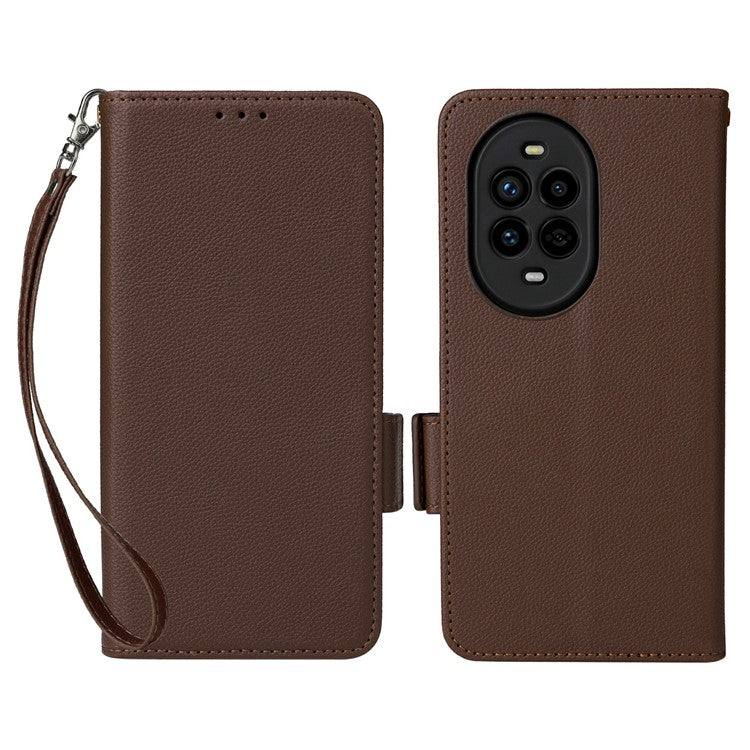 For Huawei nova 13 Pro 5G Case Litchi Texture PU Leather Wallet Flip Phone Cover - Brown