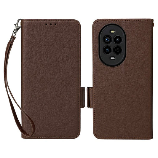 For Huawei nova 13 Pro 5G Case Litchi Texture PU Leather Wallet Flip Phone Cover - Brown