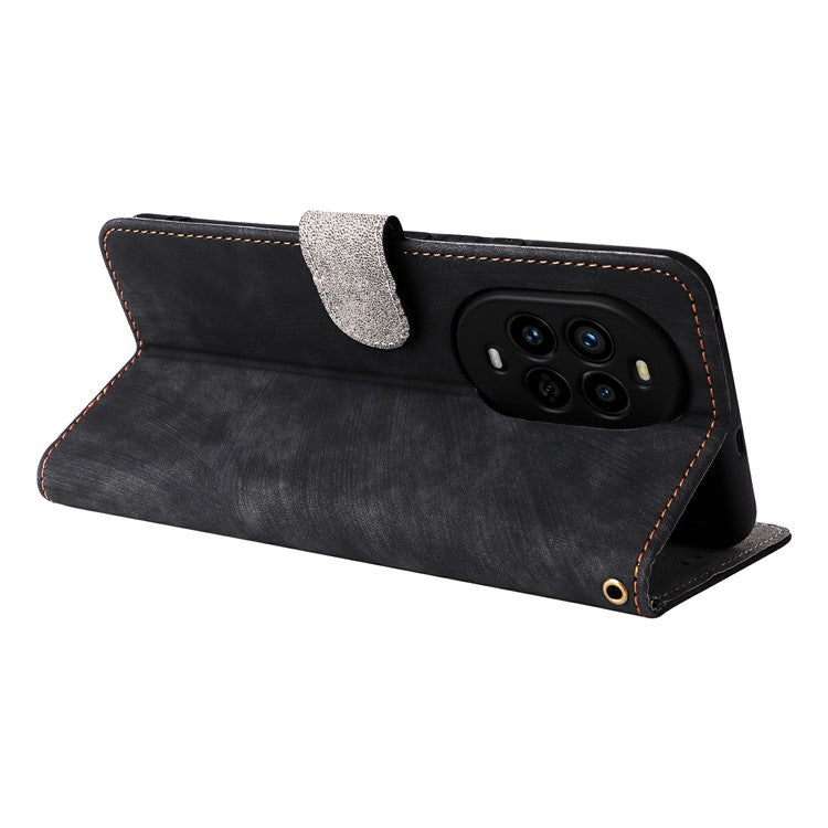 For Huawei nova 13 Pro 5G Wallet Case RFID Blocking PU Leather Cover Stand View - Black