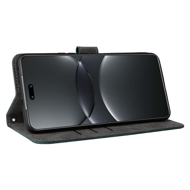 For Huawei nova 13 Pro 5G Wallet Case RFID Blocking PU Leather Cover Stand View - Green