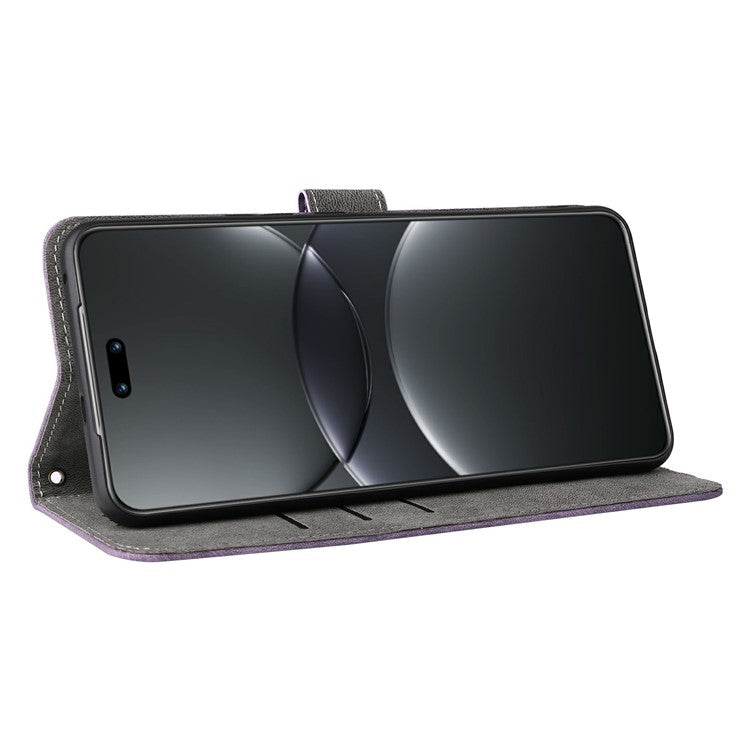 For Huawei nova 13 Pro 5G Wallet Case RFID Blocking PU Leather Cover Stand View - Purple