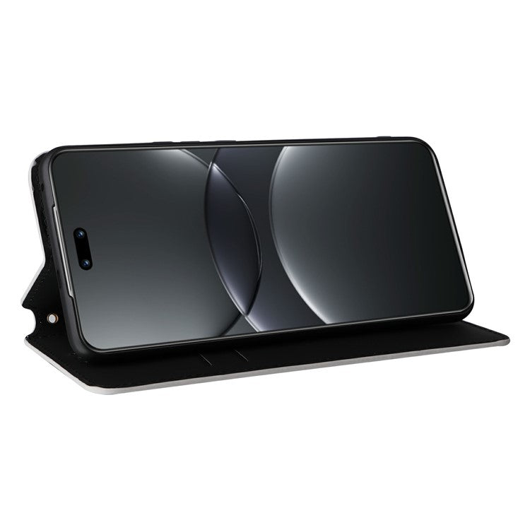 For Huawei nova 13 Pro 5G Wallet Case Rhombus Imprinted Leather Phone Cover - Silver