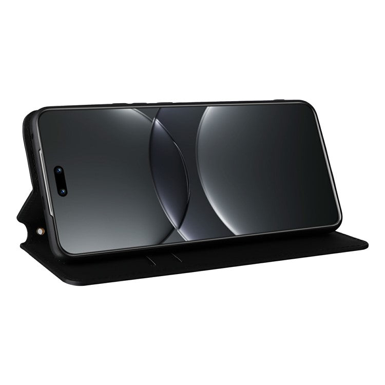 For Huawei nova 13 Pro 5G Wallet Case Rhombus Imprinted Leather Phone Cover - Black