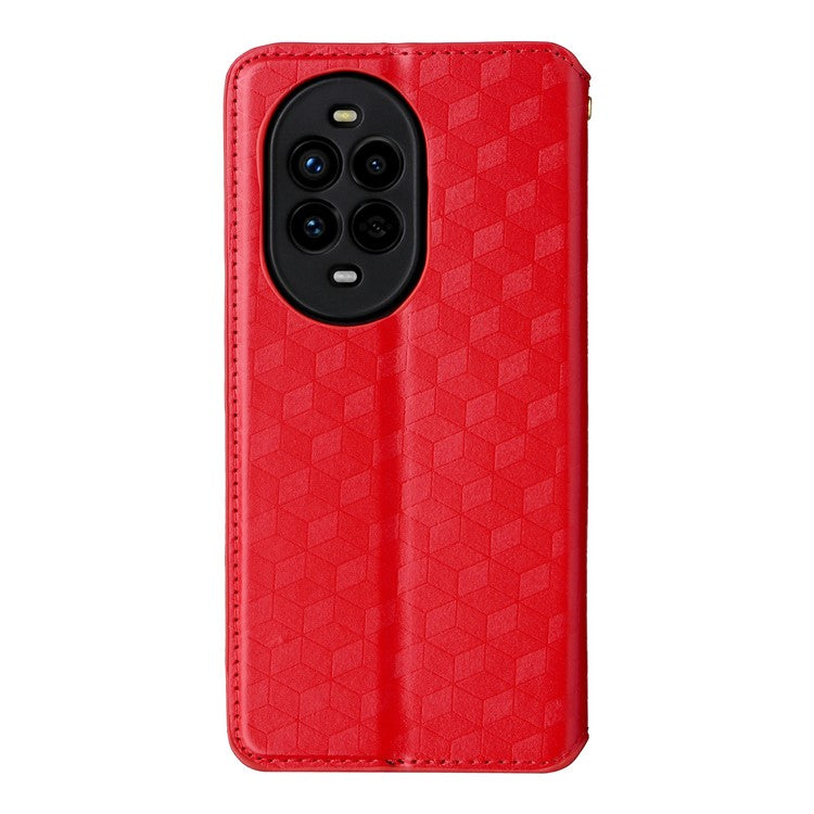 For Huawei nova 13 Pro 5G Wallet Case Rhombus Imprinted Leather Phone Cover - Red