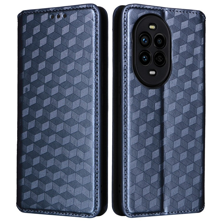 For Huawei nova 13 Pro 5G Wallet Case Rhombus Imprinted Leather Phone Cover - Blue