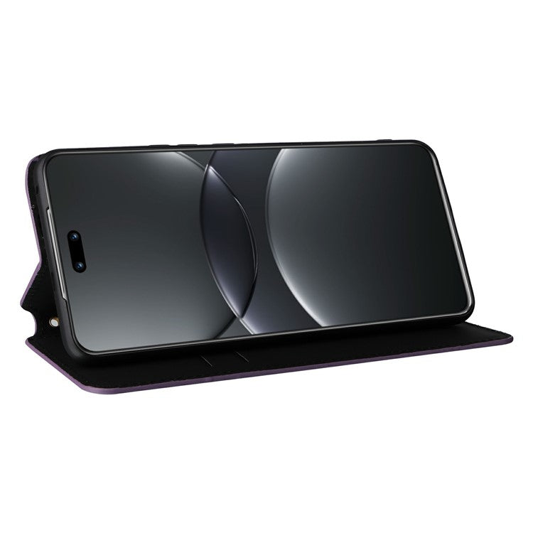 For Huawei nova 13 Pro 5G Wallet Case Rhombus Imprinted Leather Phone Cover - Purple