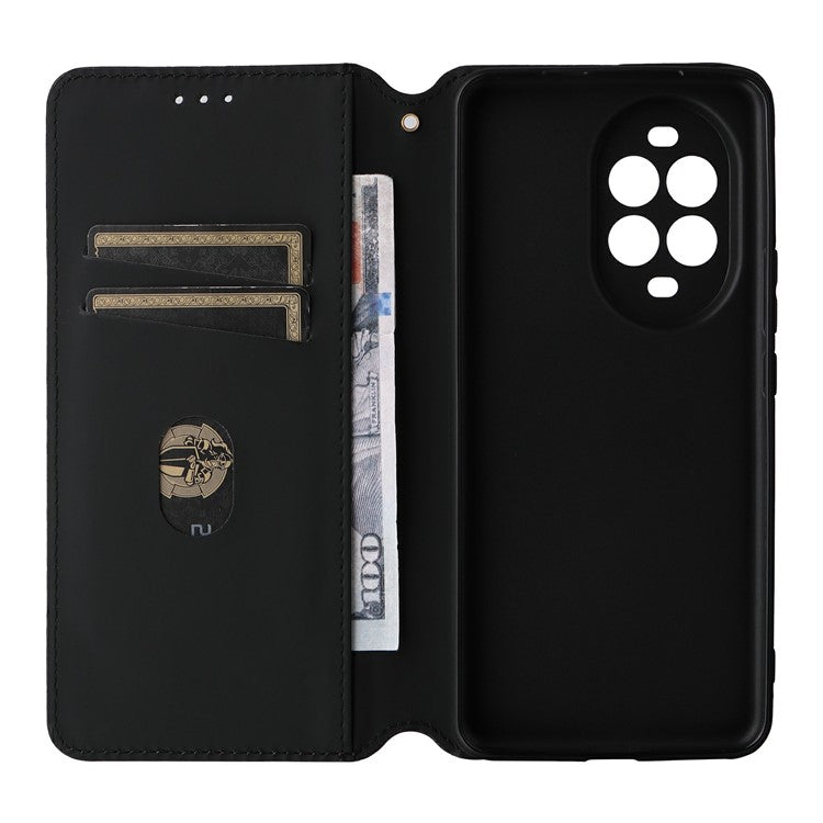 For Huawei nova 13 Pro 5G Wallet Case Rhombus Imprinted Leather Phone Cover - Brown