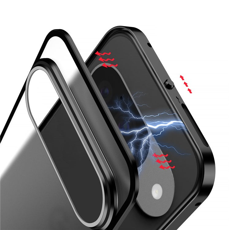 For Google Pixel 9 / Pixel 9 Pro Matte Case Aluminium Alloy+PC Phone Cover Pop-Up Snap Lock - Silver