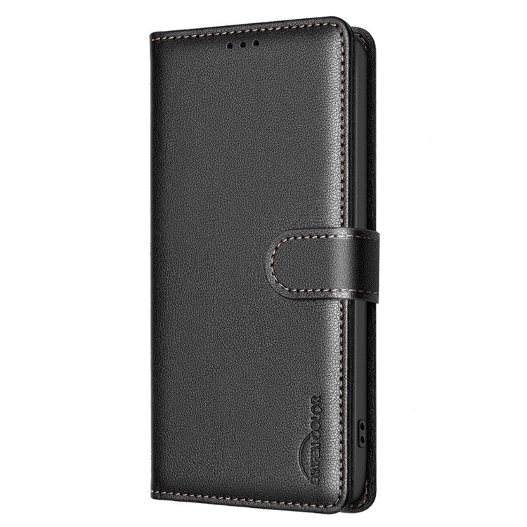 BINFEN COLOR BF32 For Samsung Galaxy A56 5G Leather Case Wallet RFID Blocking Phone Cover - Black