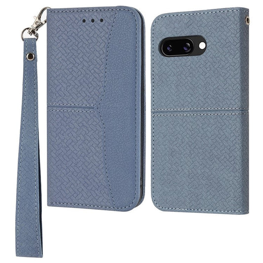 For Google Pixel 9a Case Woven Texture PU Leather Wallet Phone Cover - Grey