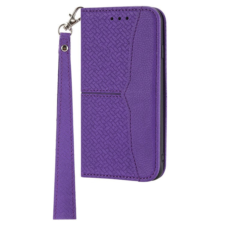 For Google Pixel 9a Case Woven Texture PU Leather Wallet Phone Cover - Purple