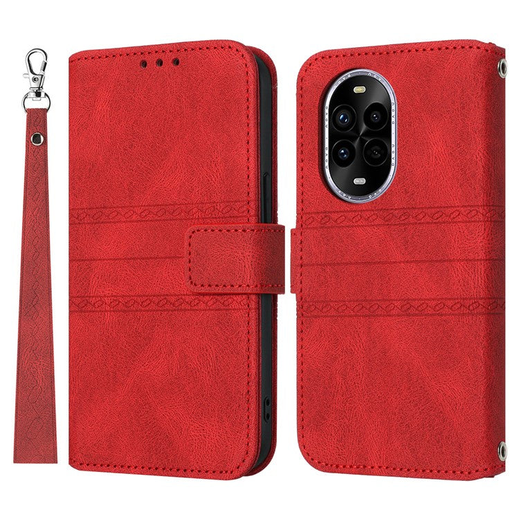 For Huawei nova 13 Pro 5G Case Wallet Skin-Touch Leather Imprinted Phone Cover - Red
