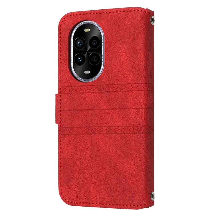 For Huawei nova 13 Pro 5G Case Wallet Skin-Touch Leather Imprinted Phone Cover - Red