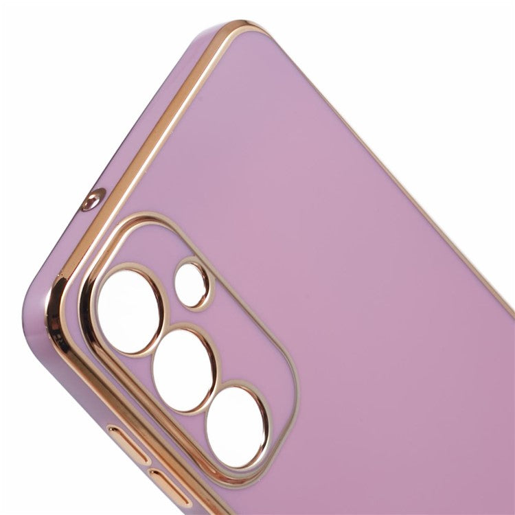 For Samsung Galaxy A36 5G Case TPU Slim Fit Shockproof Phone Cover 6D Electroplating - Purple