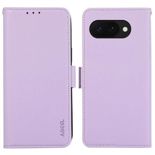 ABEEL For Google Pixel 9a Case Leather Phone Cover with RFID Blocking Wallet - Purple