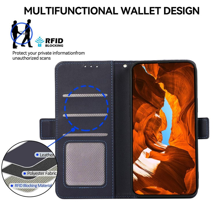 ABEEL For OnePlus 13 Case Leather Phone Cover with RFID Blocking Wallet - Blue