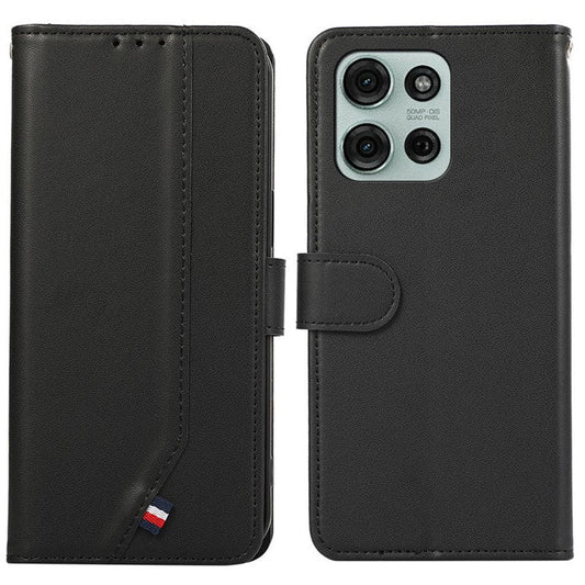 For Motorola Moto G75 5G Case RFID Blocking Flip Leather Phone Cover - Black