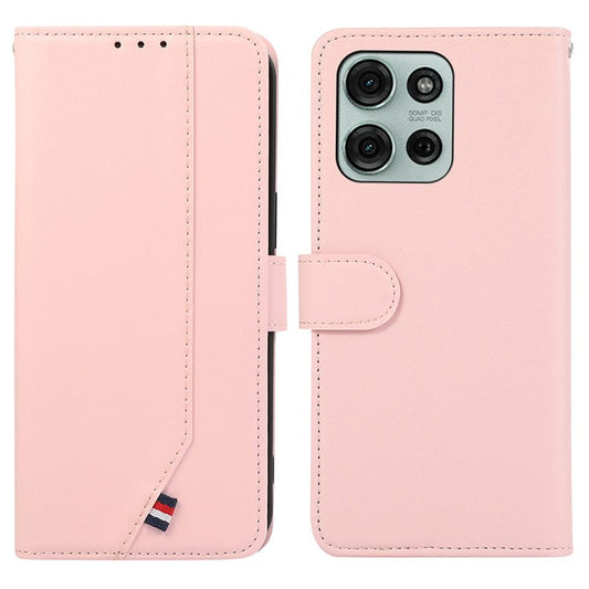 For Motorola Moto G75 5G Case RFID Blocking Flip Leather Phone Cover - Pink