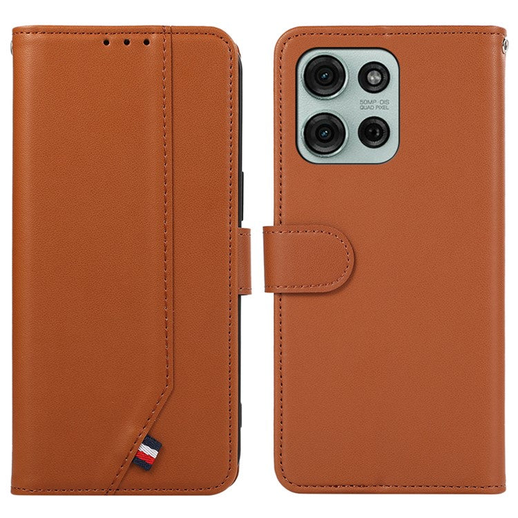 For Motorola Moto G75 5G Case RFID Blocking Flip Leather Phone Cover - Brown