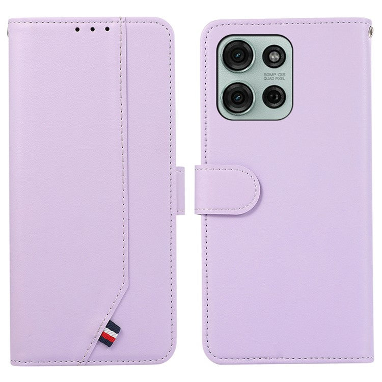 For Motorola Moto G75 5G Case RFID Blocking Flip Leather Phone Cover - Purple