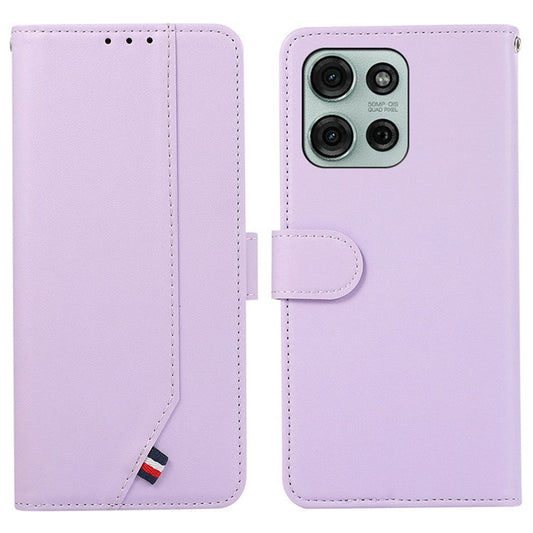 For Motorola Moto G75 5G Case RFID Blocking Flip Leather Phone Cover - Purple