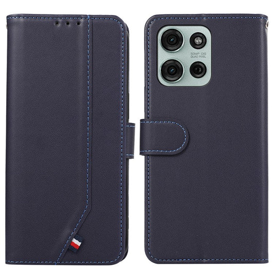 For Motorola Moto G75 5G Case RFID Blocking Flip Leather Phone Cover - Blue