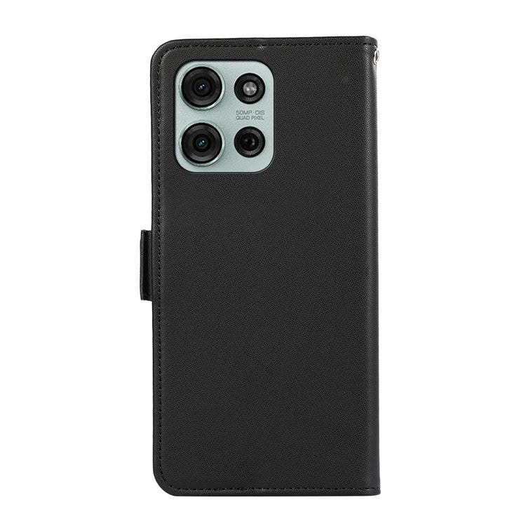 ABEEL For Motorola Moto G75 5G Case Leather Phone Cover with RFID Blocking Wallet - Black