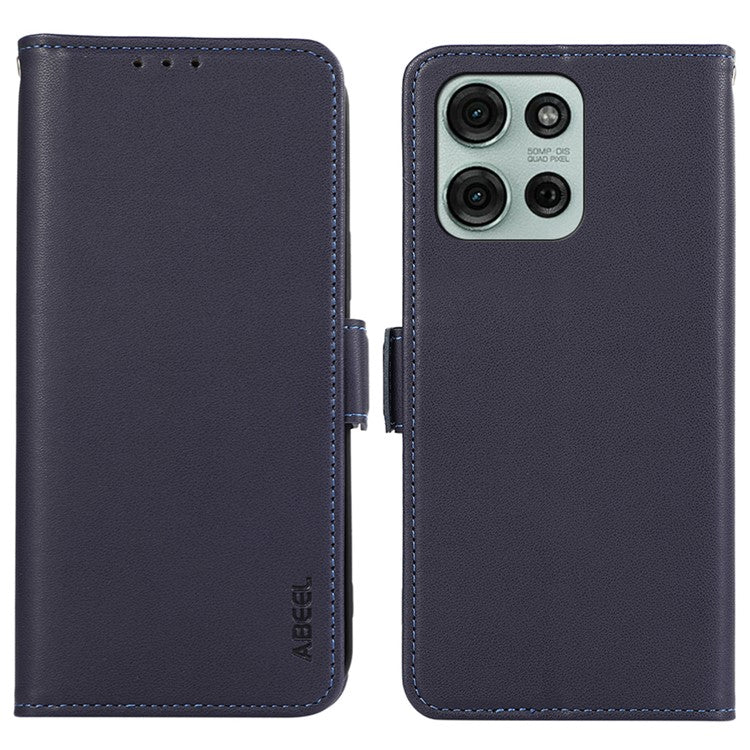 ABEEL For Motorola Moto G75 5G Case Leather Phone Cover with RFID Blocking Wallet - Blue