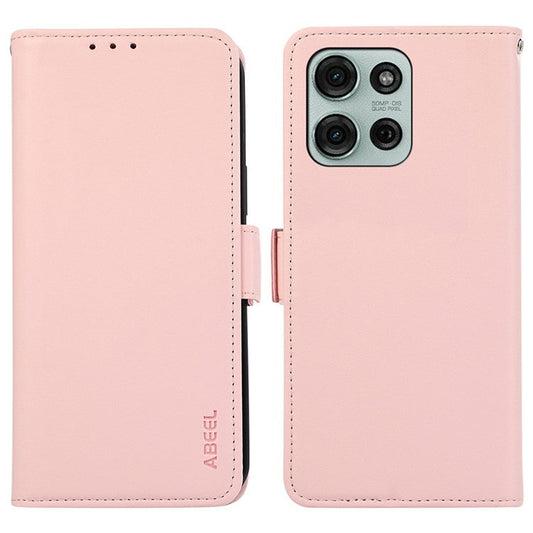 ABEEL For Motorola Moto G75 5G Case Leather Phone Cover with RFID Blocking Wallet - Pink