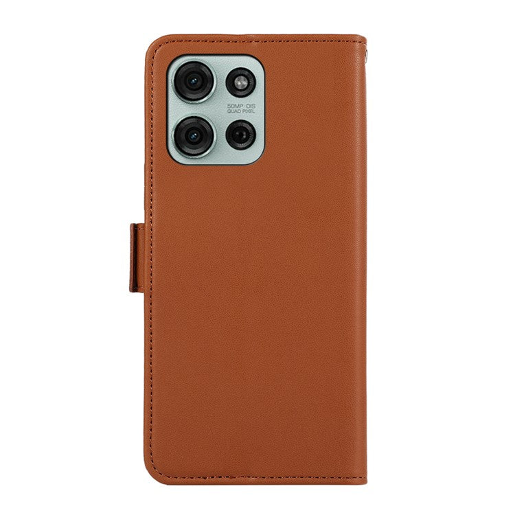 ABEEL For Motorola Moto G75 5G Case Leather Phone Cover with RFID Blocking Wallet - Brown
