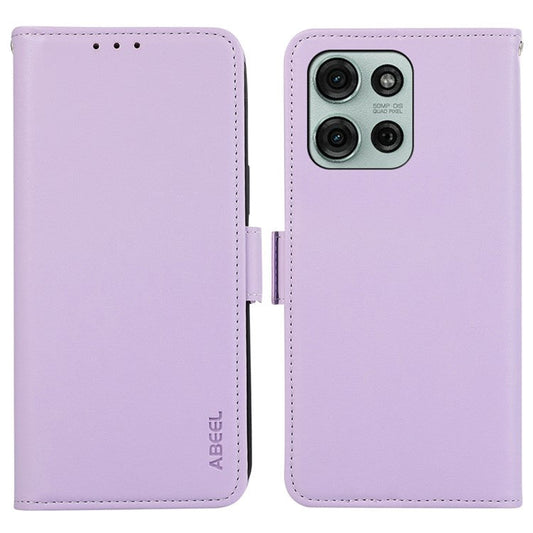 ABEEL For Motorola Moto G75 5G Case Leather Phone Cover with RFID Blocking Wallet - Purple