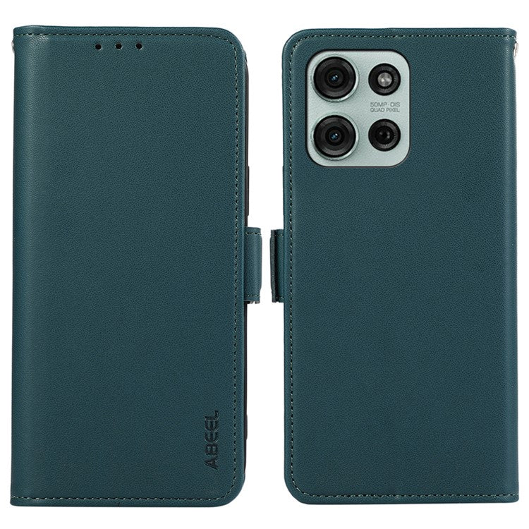 ABEEL For Motorola Moto G75 5G Case Leather Phone Cover with RFID Blocking Wallet - Green