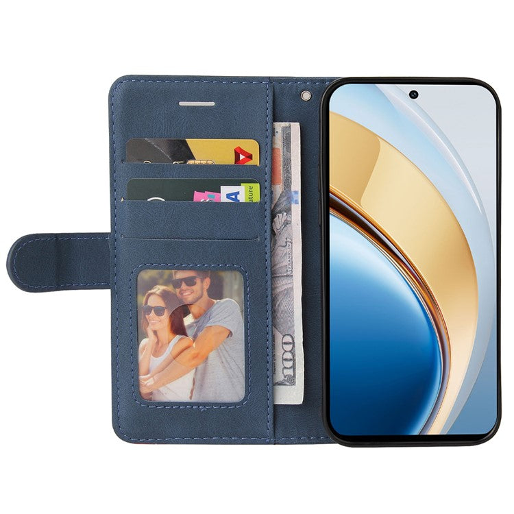 For vivo V40 Lite (Indonesia) 5G / V40 Lite (Indonesia) 4G Case Color Splicing Leather Phone Cover Wallet Stand - Blue