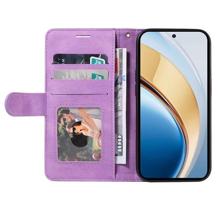 For vivo V40 Lite (Indonesia) 5G / V40 Lite (Indonesia) 4G Case Color Splicing Leather Phone Cover Wallet Stand - Light Purple
