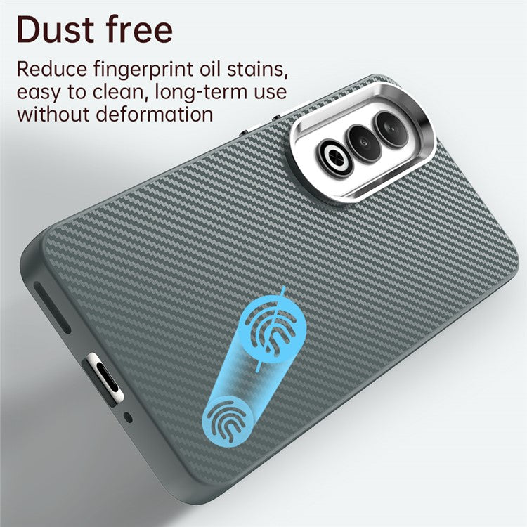 For Oppo K12 / OnePlus Nord CE4 5G Case Cell Phone Hybrid Back Cover Carbon Fiber Texture - Grey