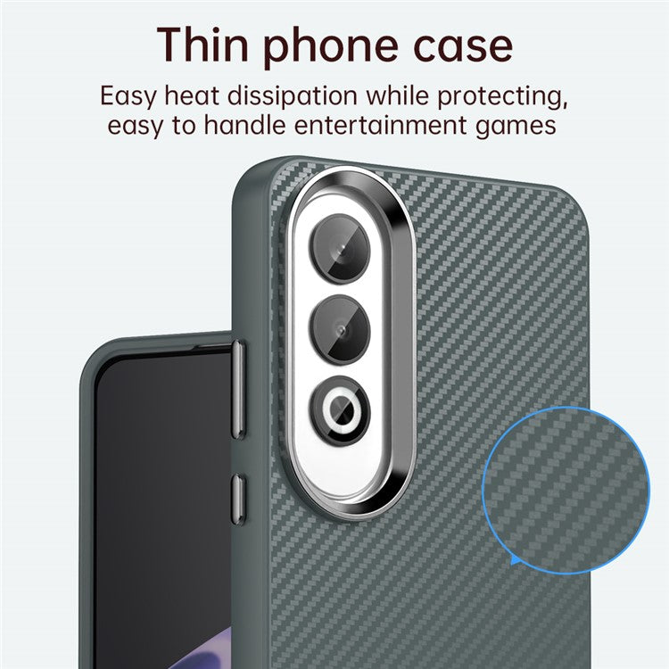 For Oppo K12 / OnePlus Nord CE4 5G Case Cell Phone Hybrid Back Cover Carbon Fiber Texture - Grey