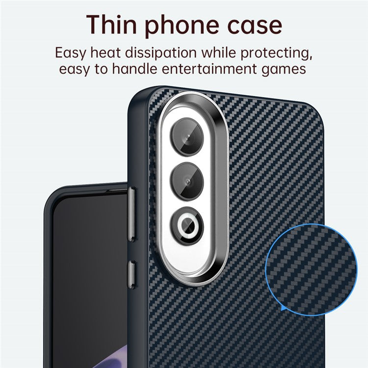 For Oppo K12 / OnePlus Nord CE4 5G Case Cell Phone Hybrid Back Cover Carbon Fiber Texture - Blue