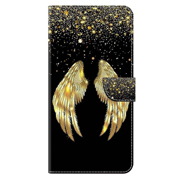 Phone Case For Xiaomi Redmi 14C 4G / 14R 5G / Poco C75 4G 3D Pattern PU Leather Wallet Phone Cover with Stand - Gold Wing