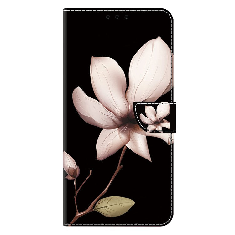 For Samsung Galaxy S25+ Case Magnetic Clasp 3D Pattern Leather Wallet Phone Cover - Pink Flower