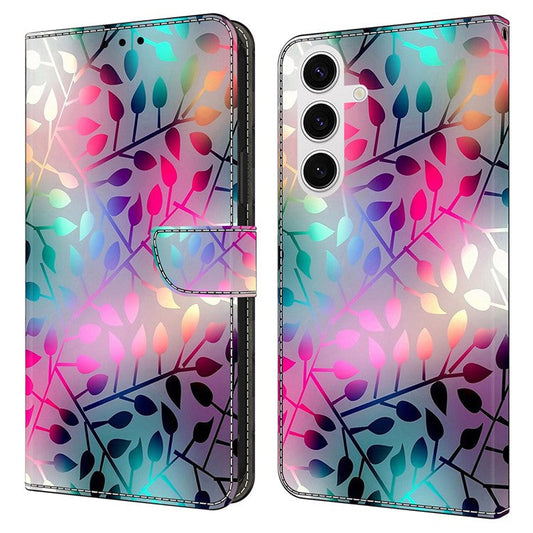For Samsung Galaxy S24 FE Case Magnetic Clasp 3D Pattern Leather Wallet Phone Cover - Maple Leaf