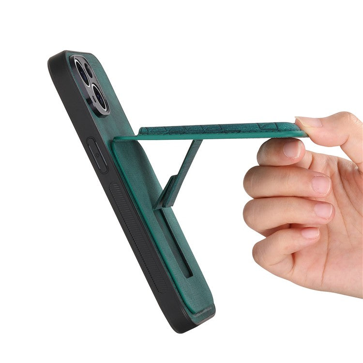 For Google Pixel 9 Pro XL Case Imprinted Pattern Card Holder Kickstand Leather Back Cover - Green