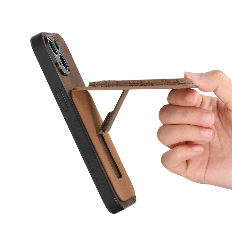 For Google Pixel 9 Pro XL Case Imprinted Pattern Card Holder Kickstand Leather Back Cover - Brown