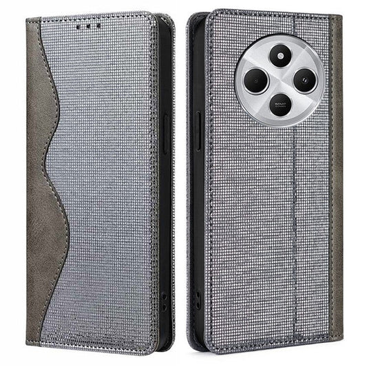 Leather Case For Xiaomi Redmi 14C 4G / 14R 5G / Poco C75 4G Wallet Stand Phone Cover with RFID Blocking - Grey