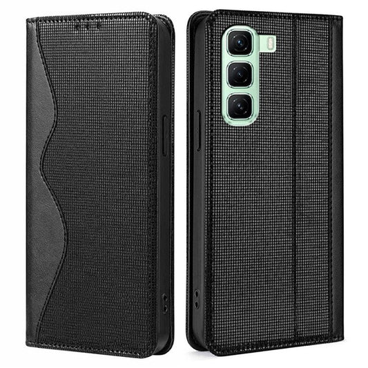 For Infinix Hot 50 4G Leather Case Wallet Stand Phone Cover with RFID Blocking - Black