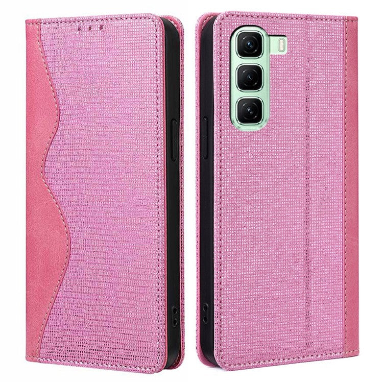 For Infinix Hot 50 4G Leather Case Wallet Stand Phone Cover with RFID Blocking - Pink
