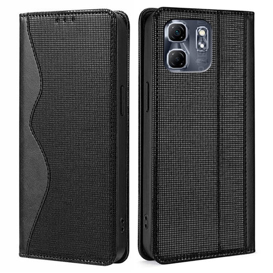 For Infinix Hot 50i 4G Leather Case Wallet Stand Phone Cover with RFID Blocking - Black