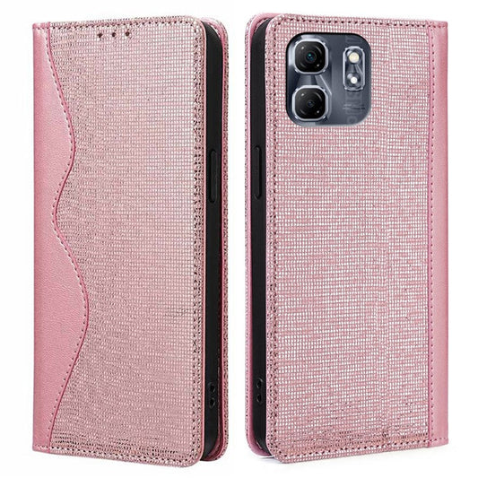 For Infinix Hot 50i 4G Leather Case Wallet Stand Phone Cover with RFID Blocking - Rose Gold