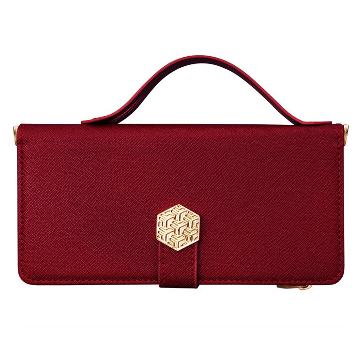 For Xiaomi Redmi Note 14 5G Case Cross Texture PU Leather+TPU Wallet Phone Cover with Strap - Red